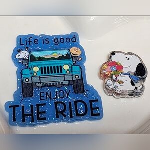 Acrylic Flatback Jeep Beads Sn‎ Dog Life Is Good Keychaim Badge Bag Clip Magnet